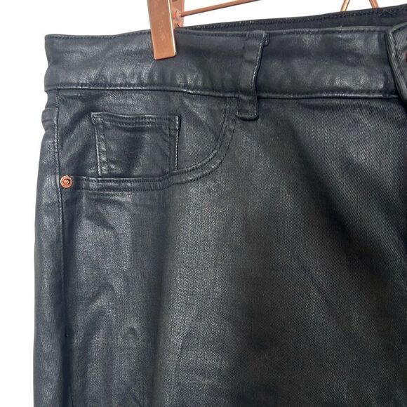 DL1961 Marianna Hewitt Coated Instasculpt Bridget Cropped Pants Black Size 20W - Picture 7 of 11